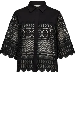 New Copenhagen Muse Cropped Lace Blouse Vitra | Black... | | Little Soho