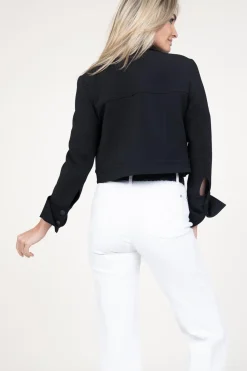 Outlet Patrizia Pepe Cropped Stretch Jacket Lucia | Black... | | Little Soho