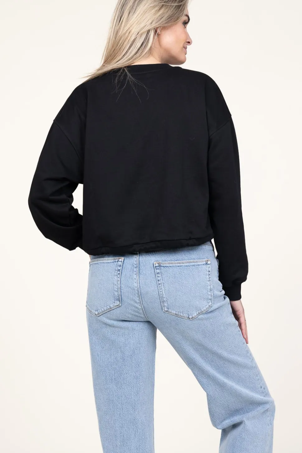 Fashion Co'Couture Cropped Sweater With Rhinestones Stone | Black... | | Little Soho