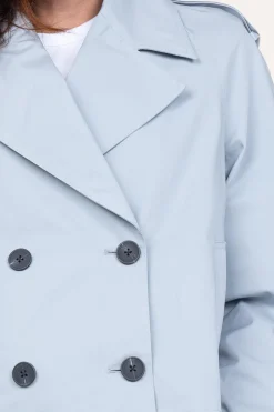 Clearance STUDIO AR Cropped Trenchcoat Samora | Blue... | | Little Soho