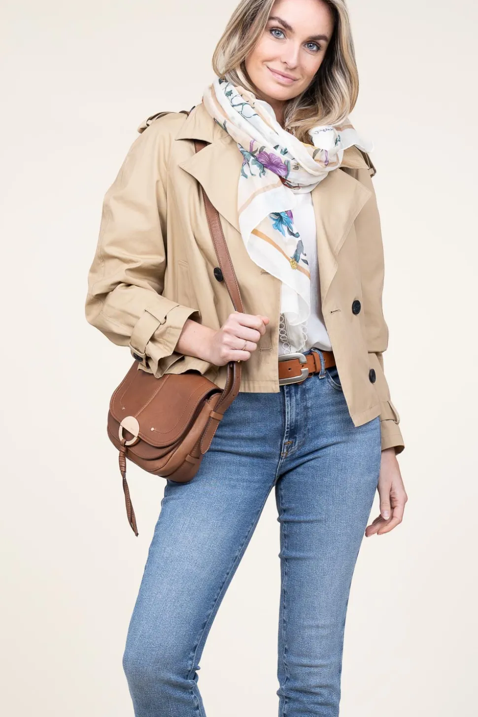 Fashion STUDIO AR Cropped Trenchcoat Samora | Beige... | | Little Soho