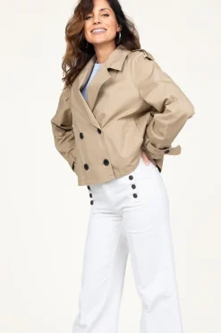 Fashion STUDIO AR Cropped Trenchcoat Samora | Beige... | | Little Soho