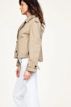 Fashion STUDIO AR Cropped Trenchcoat Samora | Beige... | | Little Soho