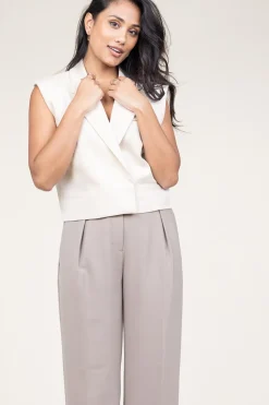 Cheap Copenhagen Muse Cropped Waistcoat Tailor | Natural... | | Little Soho