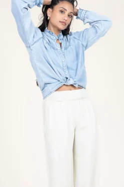 Best Suncoo Denim Blouse Lorena | Blue... | | Little Soho