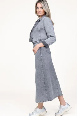 Fashion Co'Couture Denim Cropped Jacket Vika | Grijs... | | Little Soho