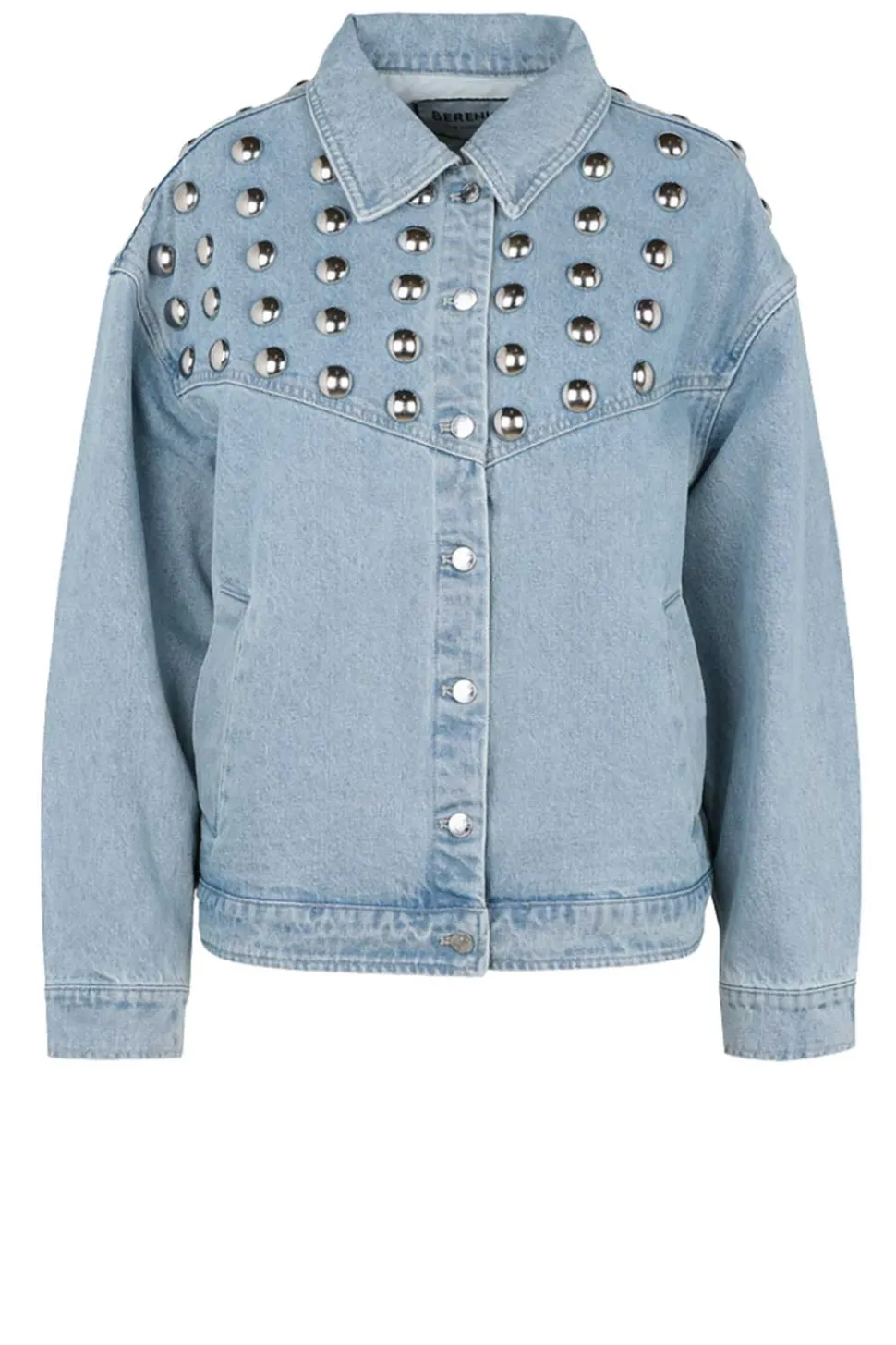 Outlet Berenice Denim Jacket With Studs Vivi | Blue... | | Little Soho