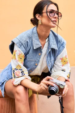 Discount Aaiko Denim Jacket/Waistcoat Julina | Blue... | | Little Soho