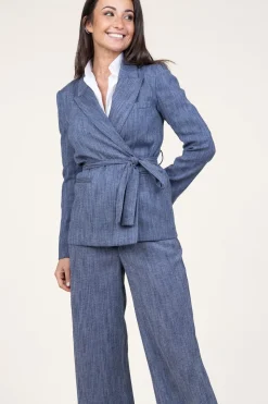 Fashion Liu Jo Denim Look Wrap Blazer Fancy | Blue... | | Little Soho