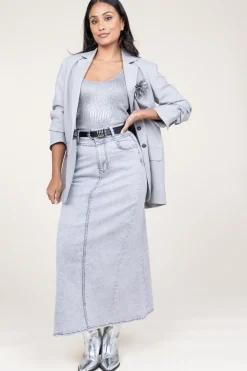 Outlet Lollys Laundry Denim Maxi Skirt Tmery | Grey... | | Little Soho