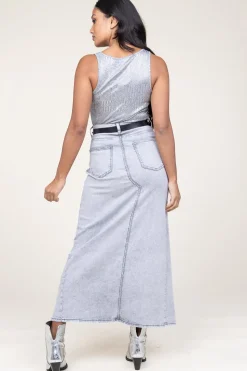Outlet Lollys Laundry Denim Maxi Skirt Tmery | Grey... | | Little Soho