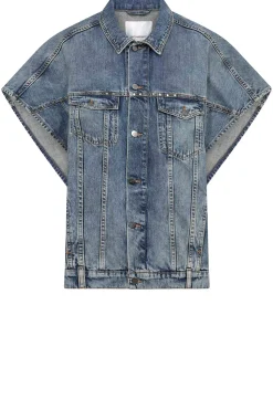 Online Co'Couture Denim Poncho Darin | Blue... | | Little Soho