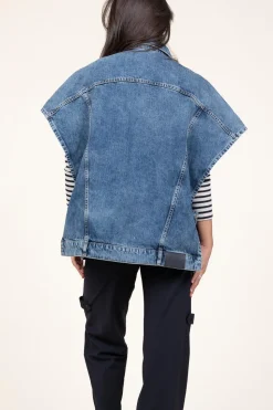 Online Co'Couture Denim Poncho Darin | Blue... | | Little Soho