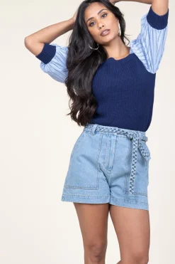 Best Berenice Denim Short Solare | Blue... | | Little Soho