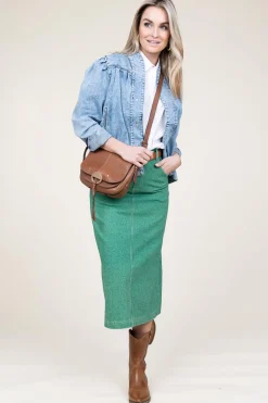 Fashion American Vintage Denim Skirt Tineborow | Green... | | Little Soho