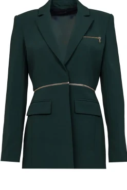 Discount Patrizia Pepe Double Option Blazer With Zipper Sofia | Green... | | Little Soho