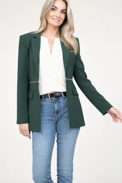 Discount Patrizia Pepe Double Option Blazer With Zipper Sofia | Green... | | Little Soho