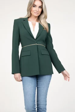 Discount Patrizia Pepe Double Option Blazer With Zipper Sofia | Green... | | Little Soho