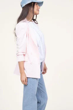 Hot Dante 6 Double-Breasted Stretch Blazer Odille | Pink... | | Little Soho