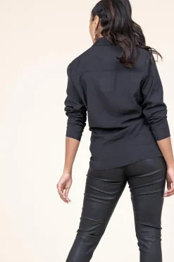 Online Dante 6 Draped Modal Mix Top Pancy | Black... | | Little Soho