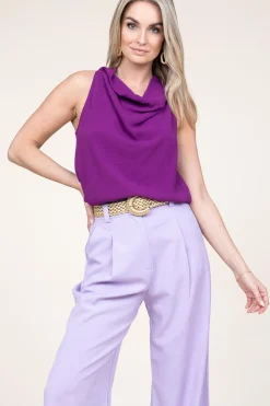 Discount ba&sh Draped Top Tindy | Purple... | | Little Soho