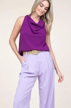 Discount ba&sh Draped Top Tindy | Purple... | | Little Soho
