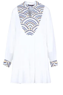 Fashion Greek Archaic Kori Dress With Embroidery Alexa | White... | | Little Soho