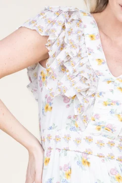 Online Berenice Dress With Floral Print Roro | White... | | Little Soho