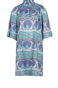 New Antik Batik Dress With Print And Embroidery Tala | Blue... | | Little Soho