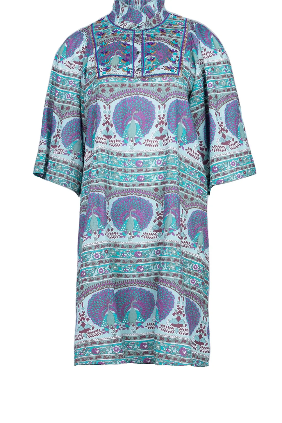 New Antik Batik Dress With Print And Embroidery Tala | Blue... | | Little Soho