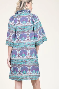 New Antik Batik Dress With Print And Embroidery Tala | Blue... | | Little Soho