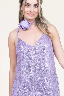 Shop Dante 6 Dress With Sequins Gloria | Purple... | | Little Soho
