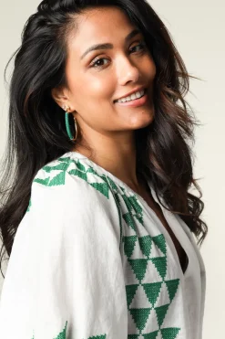 Fashion Barong Barong Earrings Saphira Basic Large | Green... | | Little Soho