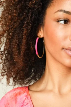 Hot Barong Barong Earrings Saphira Basic Large | Pink... | | Little Soho