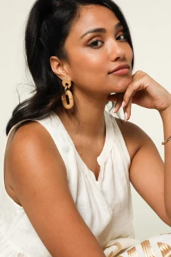 New Barong Barong Earrings Saphira Duo | Beige... | | Little Soho