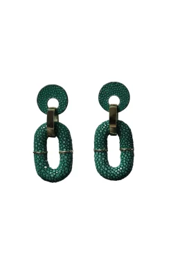 Online Barong Barong Earrings Saphira Duo | Green... | | Little Soho