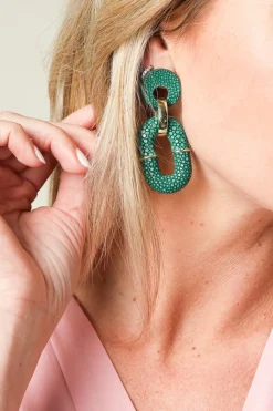 Online Barong Barong Earrings Saphira Duo | Green... | | Little Soho