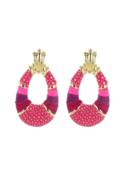 Best Sale Barong Barong Earrings Saphira Fleur De Lis | Pink... | | Little Soho