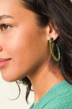 Store Barong Barong Earrings Saphira Full Moon Gemstones Medium | Green... | | Little Soho