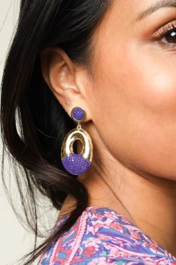 New Barong Barong Earrings Saphira Happy Ufo | Purple... | | Little Soho