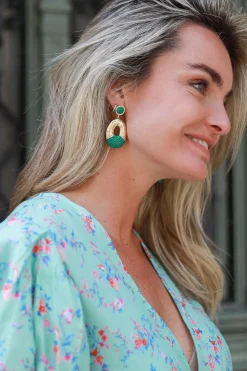 New Barong Barong Earrings Saphira Happy Ufo | Green... | | Little Soho