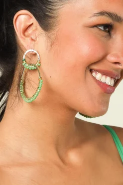 New Barong Barong Earrings Saphira Twin | Green... | | Little Soho