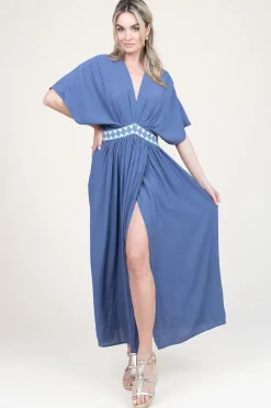 Shop Louizon Ecovero Maxi Dress Idea | Blue... | | Little Soho