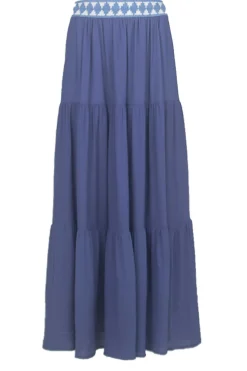 Store Louizon Ecovero Maxi Skirt With Crochet Detail Issa | Blue... | | Little Soho