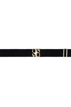 New Dante 6 Elastic Belt With Gold Logo Motif | Zwart... | | Little Soho