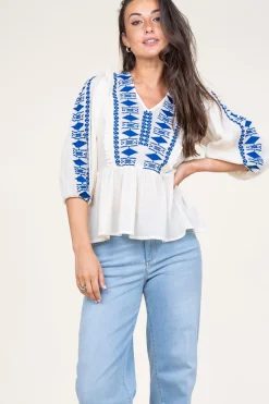 Flash Sale Lollys Laundry Embroidered Crepe Top Kanpur | Natural... | | Little Soho