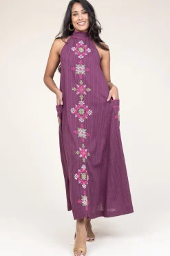 Sale Stella Forest Embroidered Halter Dress Valentina | Puple... | | Little Soho