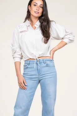 Best Sale ba&sh Embroidery Blouse Emily | Natural... | | Little Soho