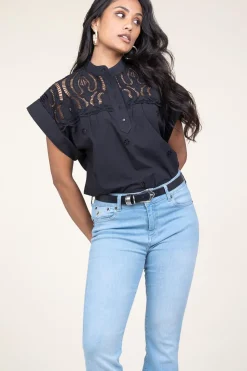 Discount Suncoo Embroidery Blouse Lina | Black... | | Little Soho