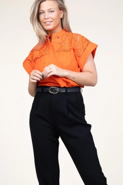 Clearance Suncoo Embroidery Blouse Lina | Orange... | | Little Soho